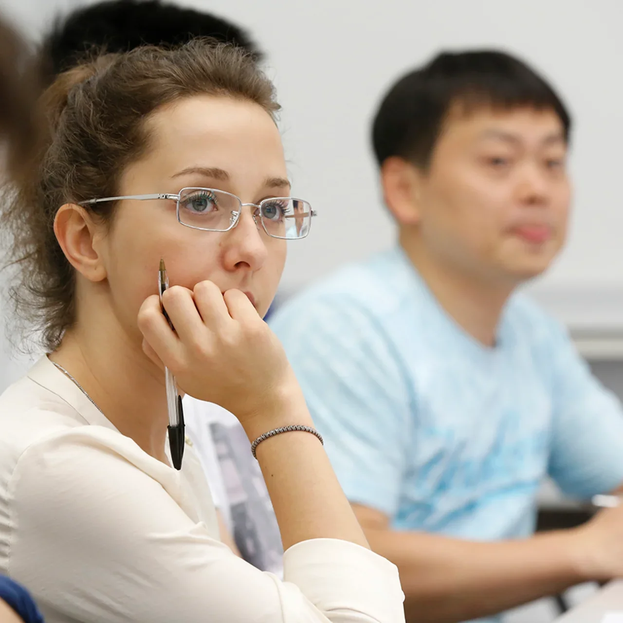 A student speaks in class.